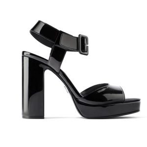 Zara black heeled platforms